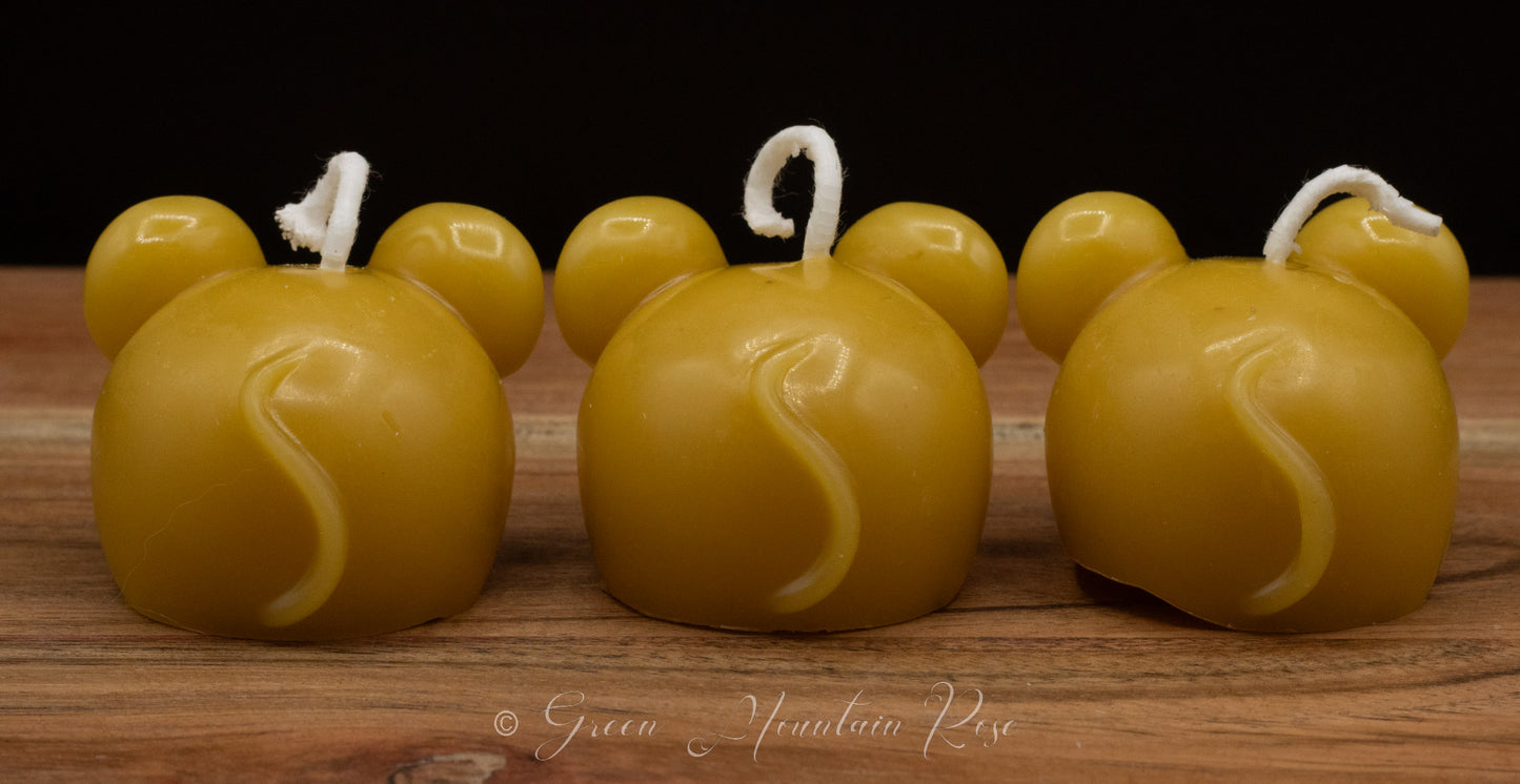 100% beeswax Mice Candles. Vermont grown & made! Infused with your favorite herbs!