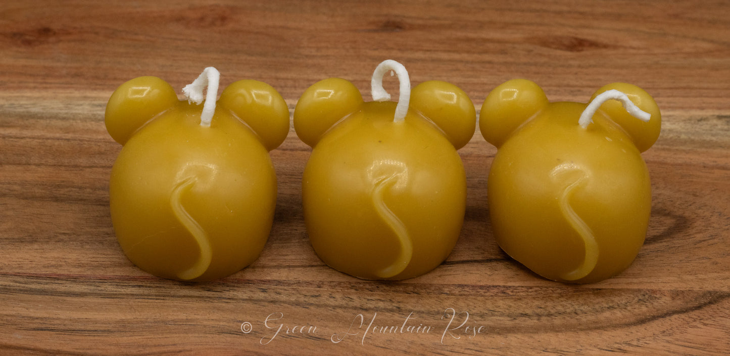 100% beeswax Mice Candles. Vermont grown & made! Infused with your favorite herbs!