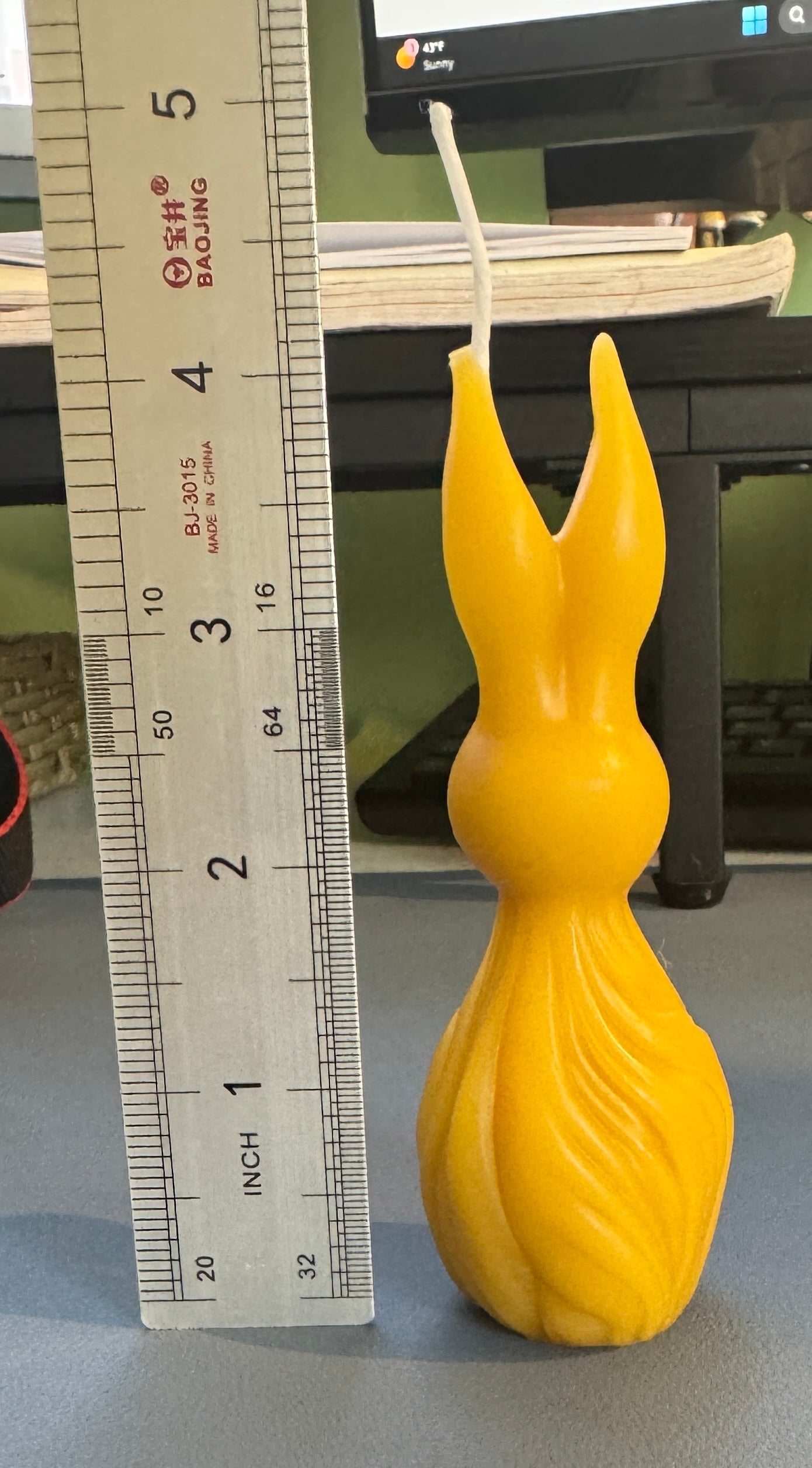 100% beeswax Bunny Candle. Vermont grown & made! Infused with your favorite herbs!