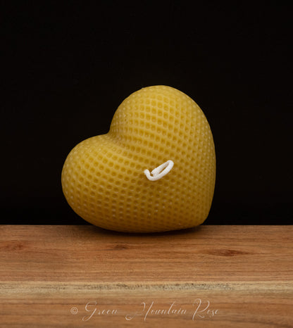 100% beeswax Three Hearts Candles. Vermont grown & made! Infused with your favorite herbs!