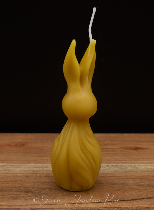 100% beeswax Bunny Candle. Vermont grown & made! Infused with your favorite herbs!