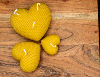 100% beeswax Three Hearts Candles. Vermont grown & made! Infused with your favorite herbs!