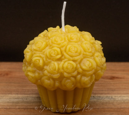 100% beeswax Flowers Cupcake Candles. Vermont grown & made! Infused with your favorite herbs!