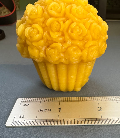 100% beeswax Flowers Cupcake Candles. Vermont grown & made! Infused with your favorite herbs!
