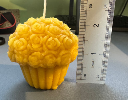 100% beeswax Flowers Cupcake Candles. Vermont grown & made! Infused with your favorite herbs!