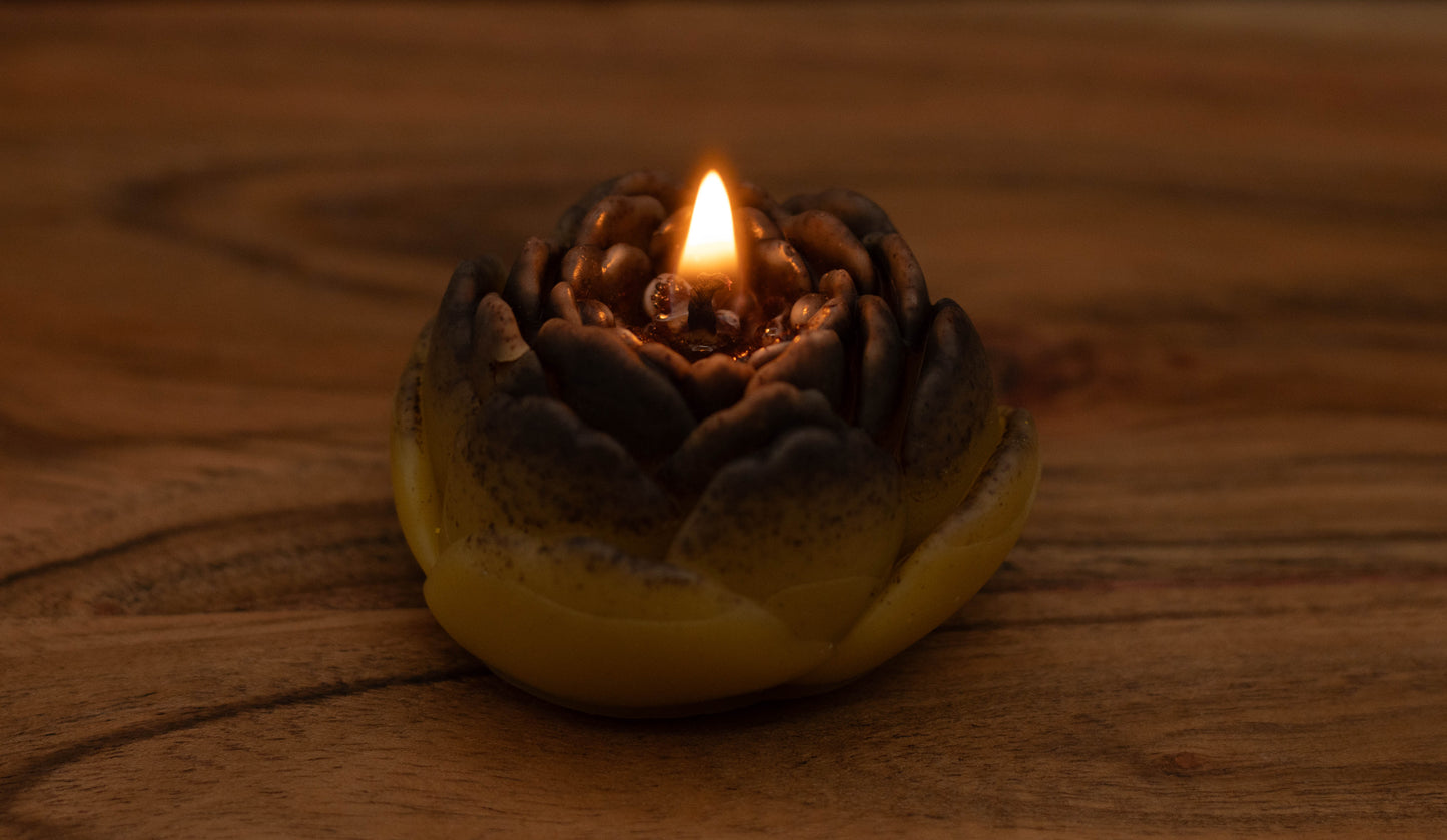 beeswax candle flower